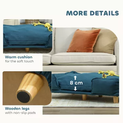 PawHut Washable Dog Sofa for Large Dogs, Elevated Pet Couch with Anti-slip Foot Pads - Image 6