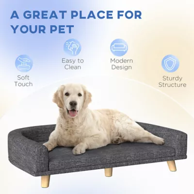 PawHut Dog Sofa for Large Dogs with Washable Cover, Anti-slip Foot Pads - Image 7