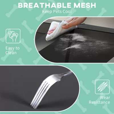 PawHut Raised Dog Bed Cooling Dog Cot w/ Canopy Washable Breathable Mesh - Image 6