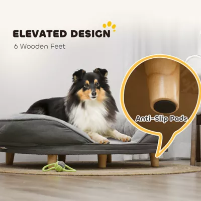 PawHut Pet Sofa Bed for Large Dogs with Removable Cushion, Washable Cover, Anti-slip Foot Pads - Image 7