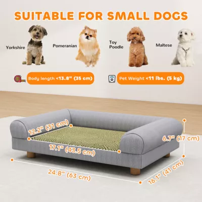 PawHut Pet Sofa, Dog Couch Bed for Small Dogs, Elevated Pet Sofa with Solid Feet - Image 3