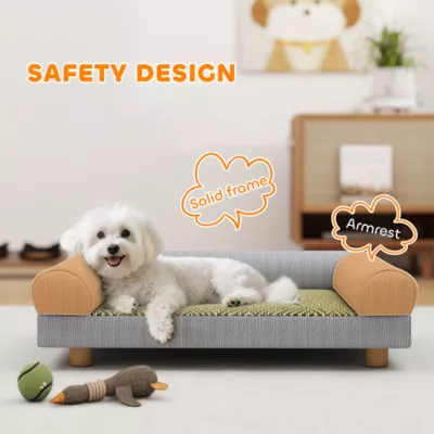 PawHut Pet Sofa, Dog Couch Bed for Small Dogs, Elevated Pet Sofa with Solid Feet - Image 5