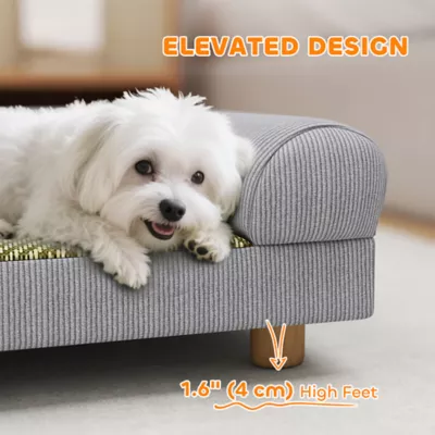 PawHut Pet Sofa, Dog Couch Bed for Small Dogs, Elevated Pet Sofa with Solid Feet - Image 6