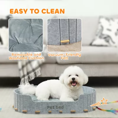 PawHut Pet Bed with Washable Removable Cushion, Scratch-Resistant, Felt, for Cats and Dogs - Image 6