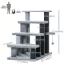 PawHut Cat Stairs-3 Steps, Small Cat Tree with Scratching Posts Toy Ball, 17.5" x 15.5" x 19" image thumbnail 3