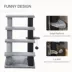 PawHut Cat Stairs-3 Steps, Small Cat Tree with Scratching Posts Toy Ball, 17.5" x 15.5" x 19" image thumbnail 5