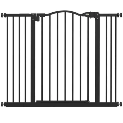 PawHut Extra Tall Dog Gate with Door, Pressure Fit, Auto Close, Double Locking for Doorways Hallways - Image 1