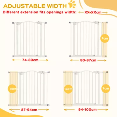 PawHut Extra Tall Dog Gate with Door, Pressure Fit, Auto Close, Double Locking for Doorways Hallways - Image 6