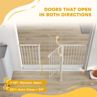 PawHut 29"-58" Wide Pet Gate Includes 7", 8", 12" Extensions Kit, 30 Inch Tall Pressure-Mounted - Image 4