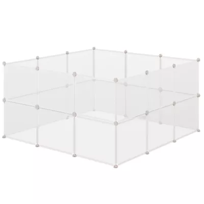PawHut Small Animal Cage Plastic, 12 Panels, 18" x 14" - Image 1