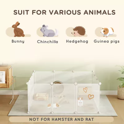 PawHut Small Animal Cage Plastic, 12 Panels, 18" x 14" - Image 5