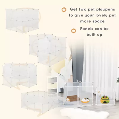 PawHut Small Animal Cage Plastic, 12 Panels, 18" x 14" - Image 6