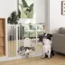PawHut 30"-52" Extra Wide Pet Gate Barrier with Small Door, 35"H image thumbnail 2