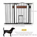 PawHut 29.1''-41.3''W Dog Gate with Cat Door, Stair Pressure Fit, Auto Close, Double Locking image thumbnail 3