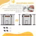 PawHut 29.1''-41.3''W Dog Gate with Cat Door, Stair Pressure Fit, Auto Close, Double Locking image thumbnail 6