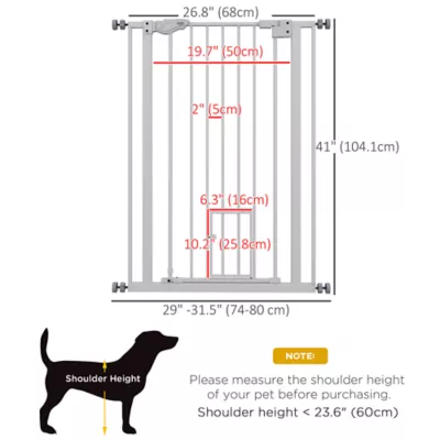PawHut 41"H Easy Open Indoor Dog Gate - Image 3