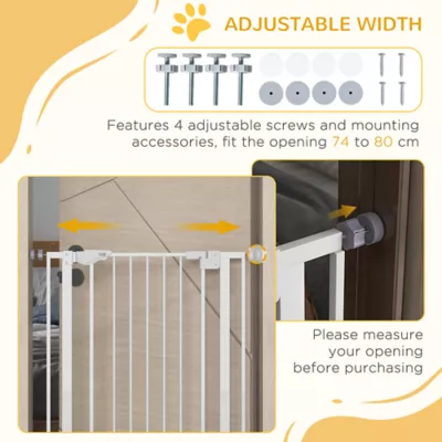 PawHut 41"H Easy Open Indoor Dog Gate - Image 6