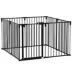 PawHut Dog Safety Gate 8-Panel Playpen, Steel Fence Stair Barrier Room Divider image thumbnail 1