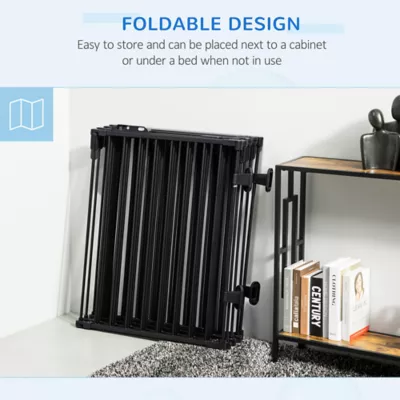 PawHut Dog Safety Gate 8-Panel Playpen, Steel Fence Stair Barrier Room Divider - Image 7