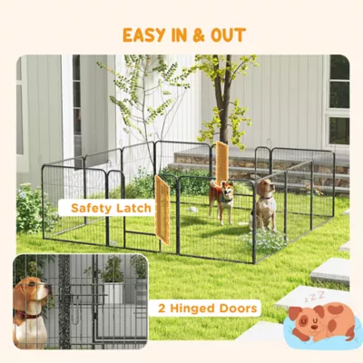 PawHut Dog Pen with Gate, 12 Panels, 31.5" Height - Image 5