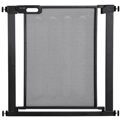 PawHut 29.9"H Metal Pet Gate, w/ Auto Closing Door, Double Locking - Image 1