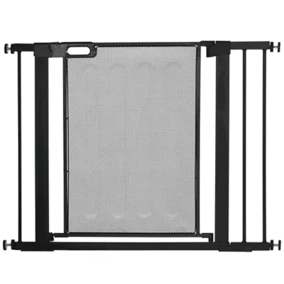 PawHut 29.9"H Metal Pet Gate, w/ Auto Closing Door, Double Locking - Image 1