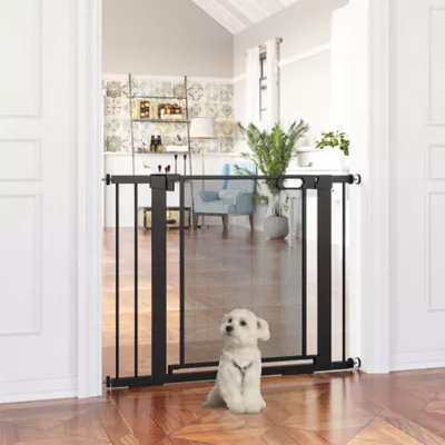 PawHut 29.9"H Metal Pet Gate, w/ Auto Closing Door, Double Locking - Image 2