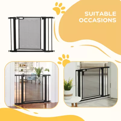 PawHut 29.9"H Metal Pet Gate, w/ Auto Closing Door, Double Locking - Image 7