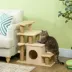 PawHut Cat Stairs Pet Steps for Couch, Bed with Scratching Posts and Condo 23.6" x 15.7" x 26" image thumbnail 2