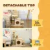 PawHut Cat Stairs Pet Steps for Couch, Bed with Scratching Posts and Condo 23.6" x 15.7" x 26" image thumbnail 4