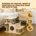 PawHut Cat Stairs Pet Steps for Couch, Bed with Scratching Posts and Condo 23.6" x 15.7" x 26" image thumbnail 7