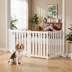 PawHut Foldable Dog Gate with Door, 4 Panels Fressstanding Pet Gate image thumbnail 2