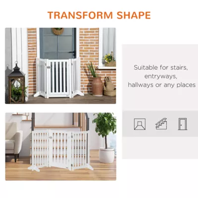 PawHut 3-Panel Foldable Dog Gate with Feet - Image 5