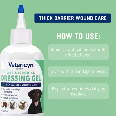 Vetericyn Plus Antimicrobial Dressing Gel for Pets, Wound Care, 3-fl oz Bottle - Image 3