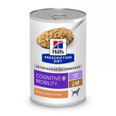 Hill's Prescription Diet j/d Cognitive Brain Care + Mobility - Rice & Turkey, Multipack 12 CT 13 OZ - Image 1