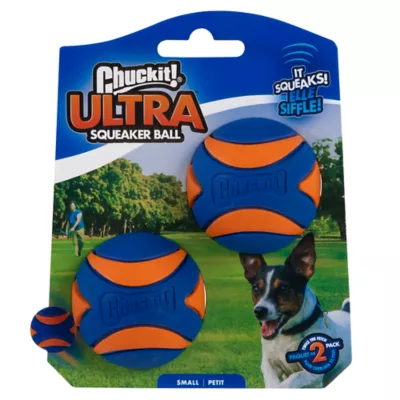 Chuckit! Ultra Squeaker Rubber Ball Fetch Dog Toy, Medium 2 Pack - Image 1