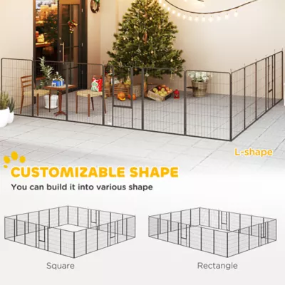 PawHut 24 Panels 44.5" Height Heavy Duty Dog Playpen - Image 4