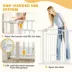 PawHut 30"-41" Wide Pet Gate with Small Door, 42" H with 3-Inch and 5.5-Inch Extension Kit image thumbnail 6