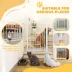 PawHut 30"-41" Wide Pet Gate with Small Door, 42" H with 3-Inch and 5.5-Inch Extension Kit image thumbnail 7