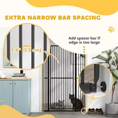 PawHut 59" Extra Tall Pet Gate, 30"-41"W with 2.8" and 5.5" Extensions - Image 4
