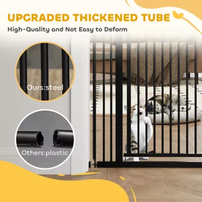 PawHut 59" Extra Tall Pet Gate, 30"-41"W with 2.8" and 5.5" Extensions - Image 5