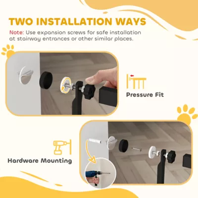 PawHut 59" Extra Tall Pet Gate, 30"-41"W with 2.8" and 5.5" Extensions - Image 6