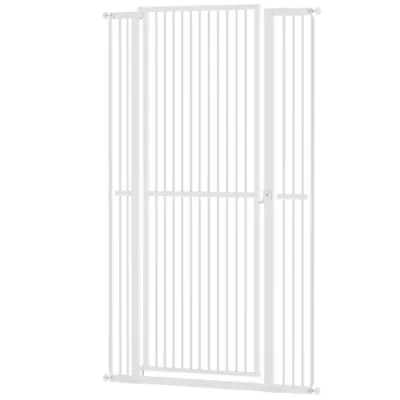 PawHut 59" Extra Tall Pet Gate, 30"-41"W with 2.8" and 5.5" Extensions - Image 1