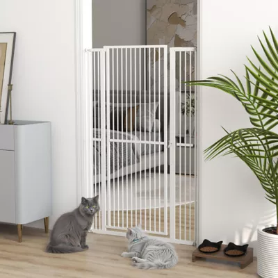 PawHut 59" Extra Tall Pet Gate, 30"-41"W with 2.8" and 5.5" Extensions - Image 2