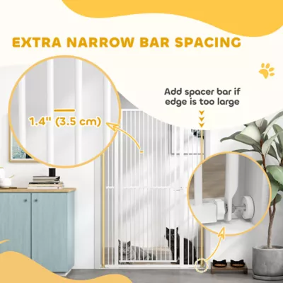 PawHut 59" Extra Tall Pet Gate, 30"-41"W with 2.8" and 5.5" Extensions - Image 4