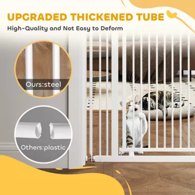 PawHut 59" Extra Tall Pet Gate, 30"-41"W with 2.8" and 5.5" Extensions - Image 5