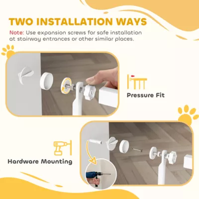 PawHut 59" Extra Tall Pet Gate, 30"-41"W with 2.8" and 5.5" Extensions - Image 6