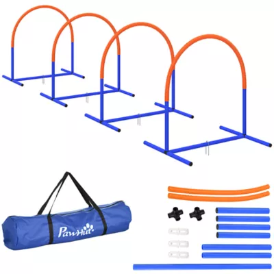 PawHut Dog Agility Training, 4 PCS Obstacle Course with Carrying Bag - Image 1
