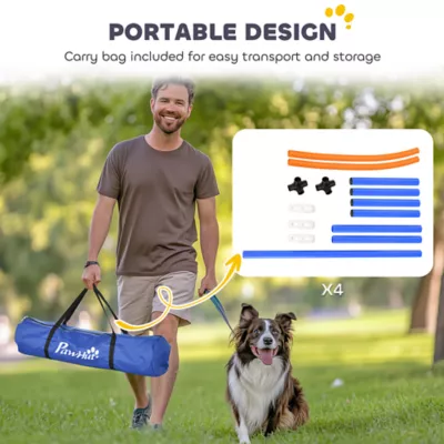PawHut Dog Agility Training, 4 PCS Obstacle Course with Carrying Bag - Image 4
