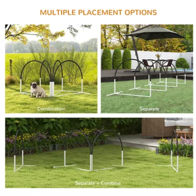 PawHut Dog Agility Kit Pet Obstacle Course Training Equipment with Weave Poles, Carry Bag - Image 4